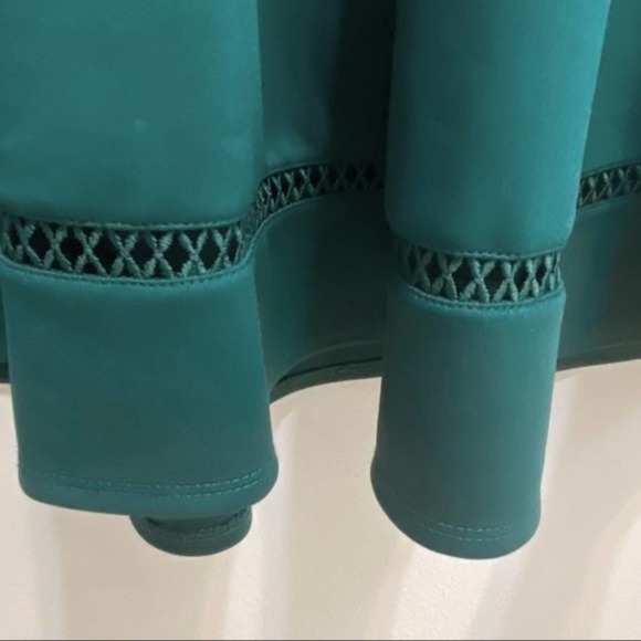 Francesca’s Hope Women's Green Short Sleeve Crochet Trim A-Line Dress M - Picture 10 of 11